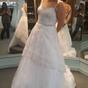 Wedding dress and veil